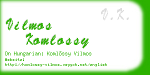 vilmos komlossy business card